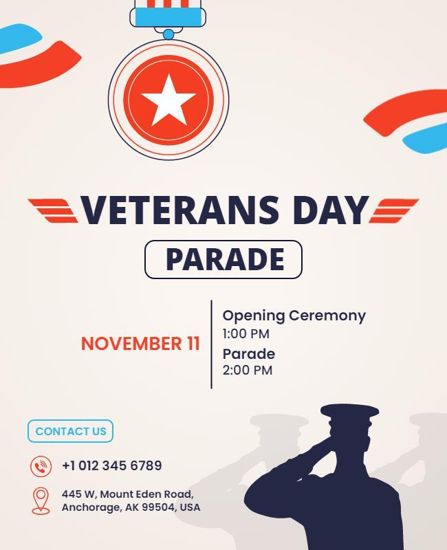 Veterans Day Parade Celebration Flyer Template