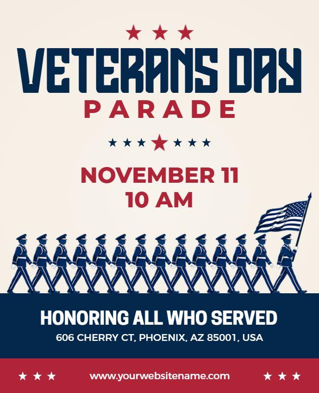 Veterans Day Parade Honoring Service Poster Template