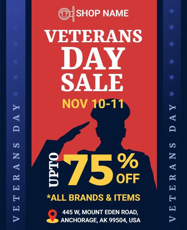 Veterans Day Sale Discount Event Flyer Template