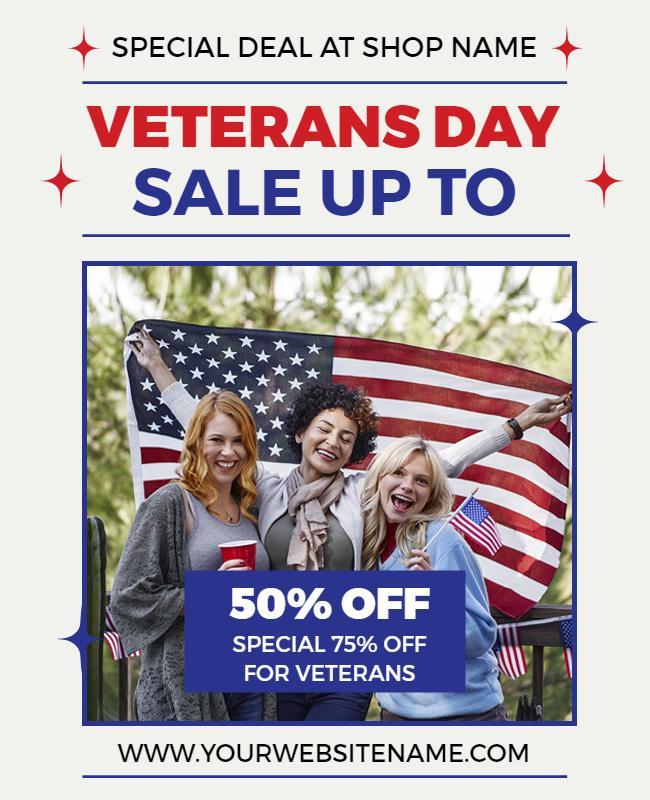 Veterans Day Sale Discount Flyer Template