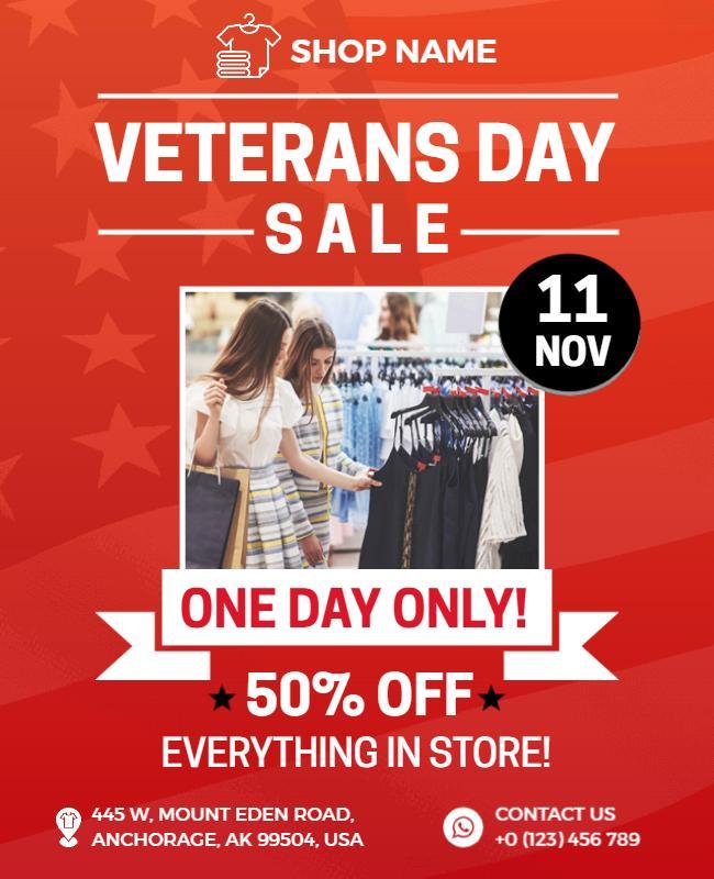 Veterans Day Sale Shopping Event Flyer Template