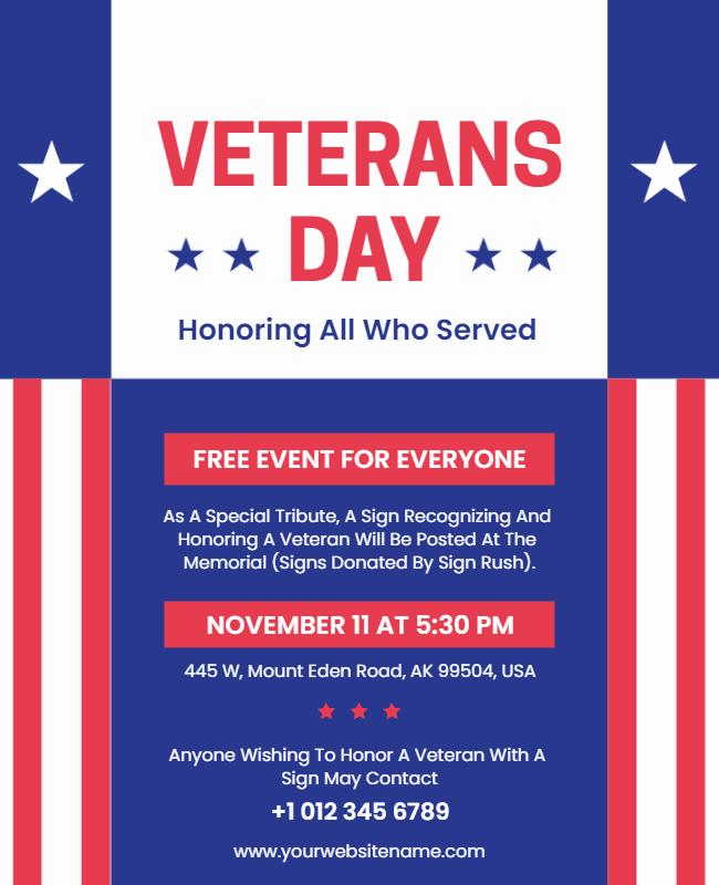 Veterans Day Tribute Event Flyer Template