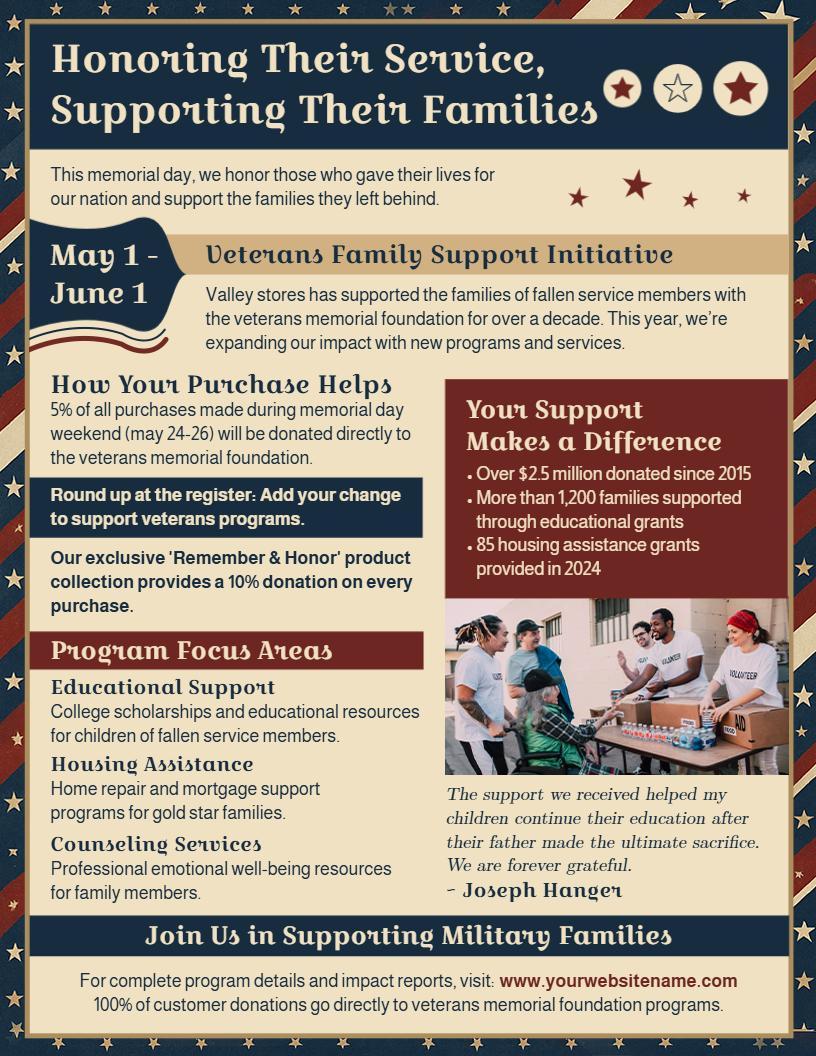 Veterans Foundation Support Memorial Day Template