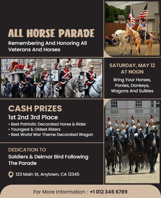 Veterans Honor All Horse Parade Flyer Template