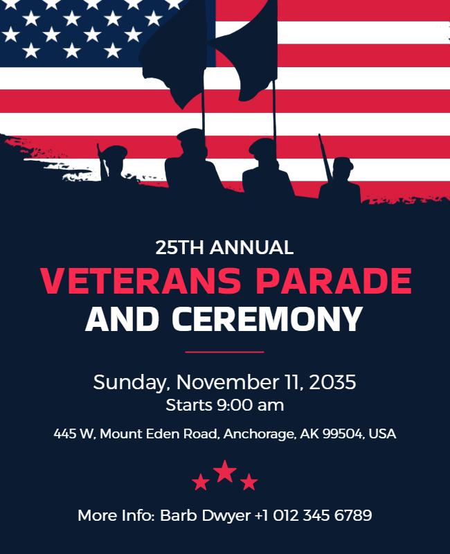 Veterans Parade and Ceremony Event Flyer Template