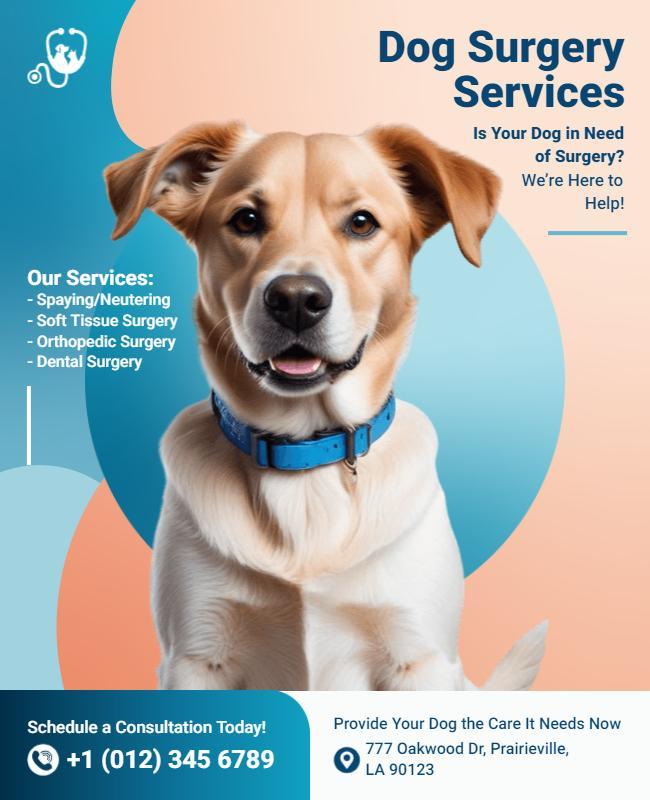 Veterinary Dog Surgery Services Promotional Flyer Template