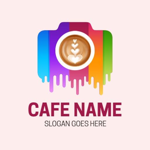 Vibrant 3D Coffee Art Design for Cafe Branding Logo Template