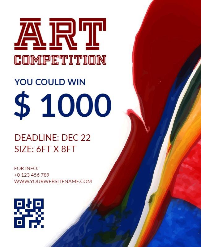 Vibrant Abstract Art Competition for Cash Prize Poster Template