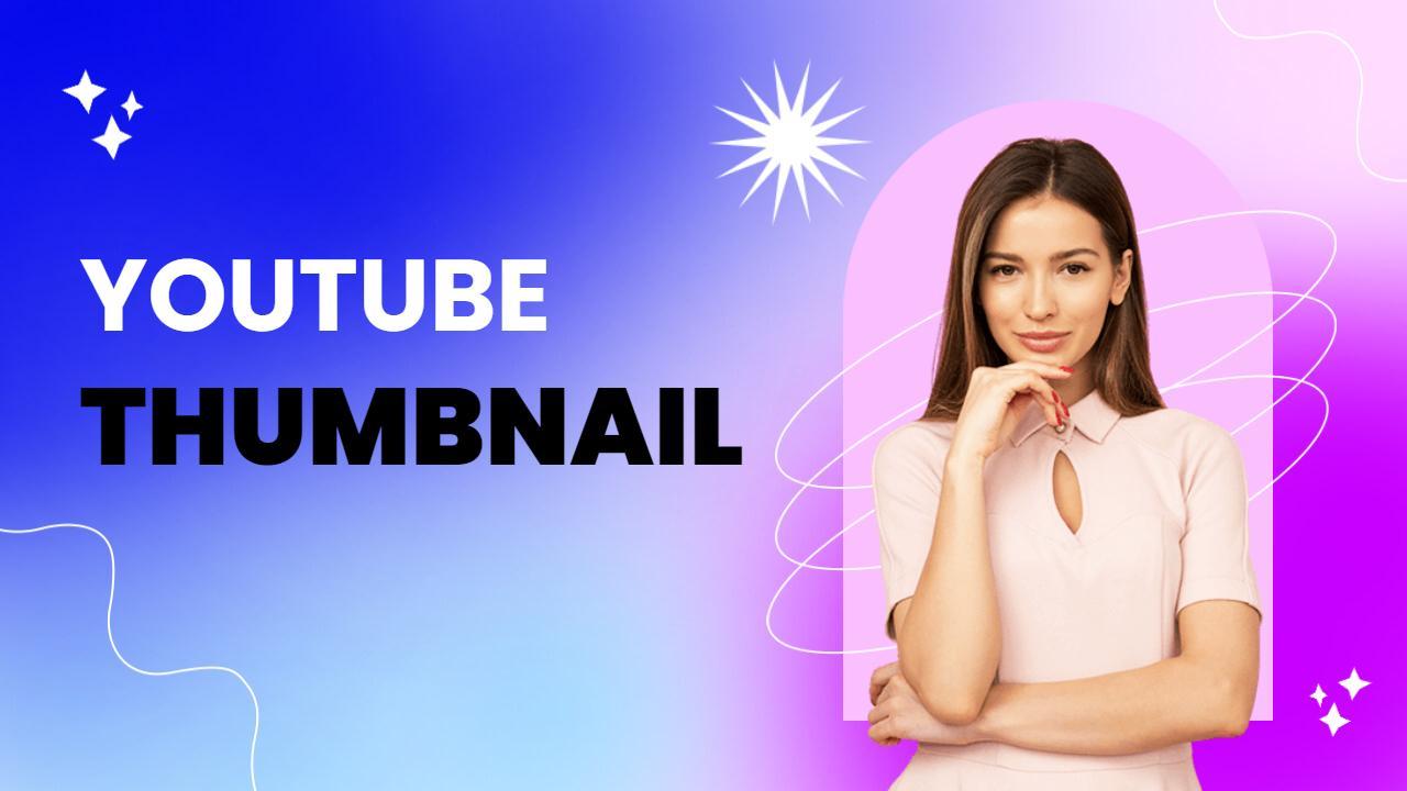 Vibrant Abstract Portrait Design YouTube Thumbnail Template