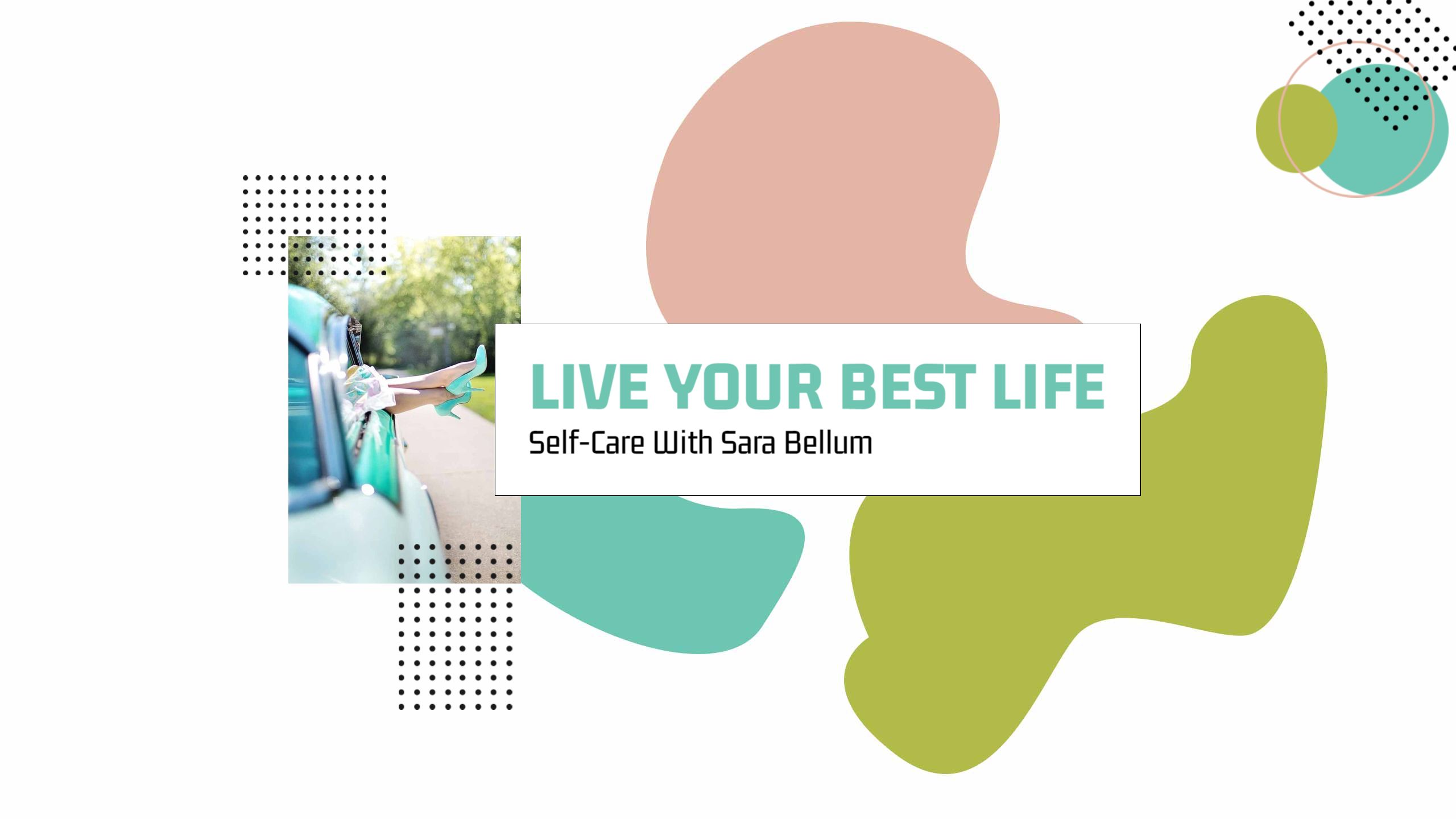 Vibrant Abstract Shapes with Self-Care Focus YouTube Banner Template