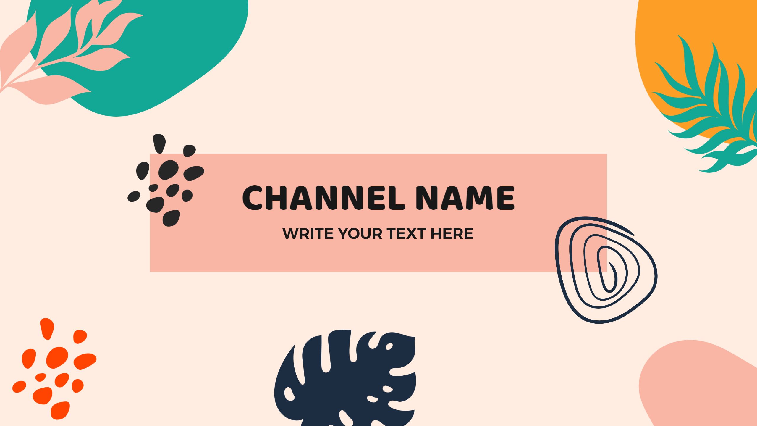 Vibrant Abstract Shapes with Soft Pastel Colors YouTube Banner Template
