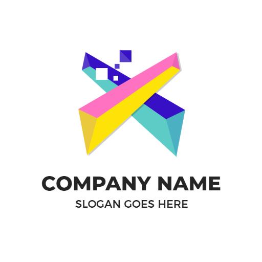 Vibrant Abstract X Design Showcasing Unique Branding Logo Template