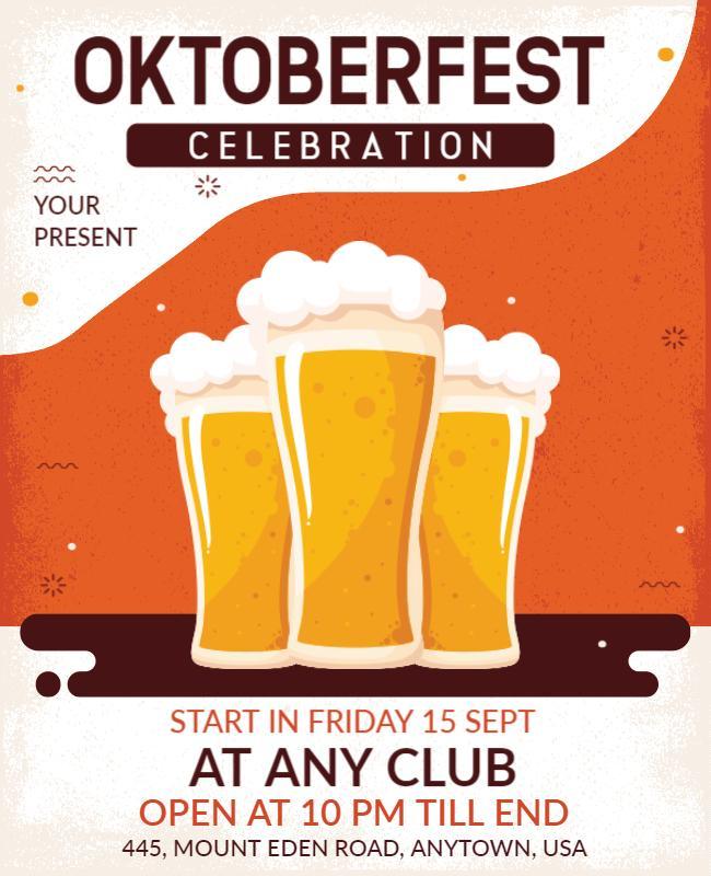 Vibrant Amber Oktoberfest Beer Festival Celebration Poster Template