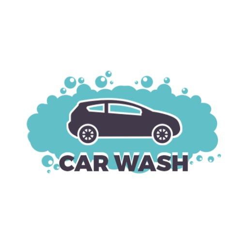 Vibrant Aqua Bubbles and sleek Car Wash Design Logo Template