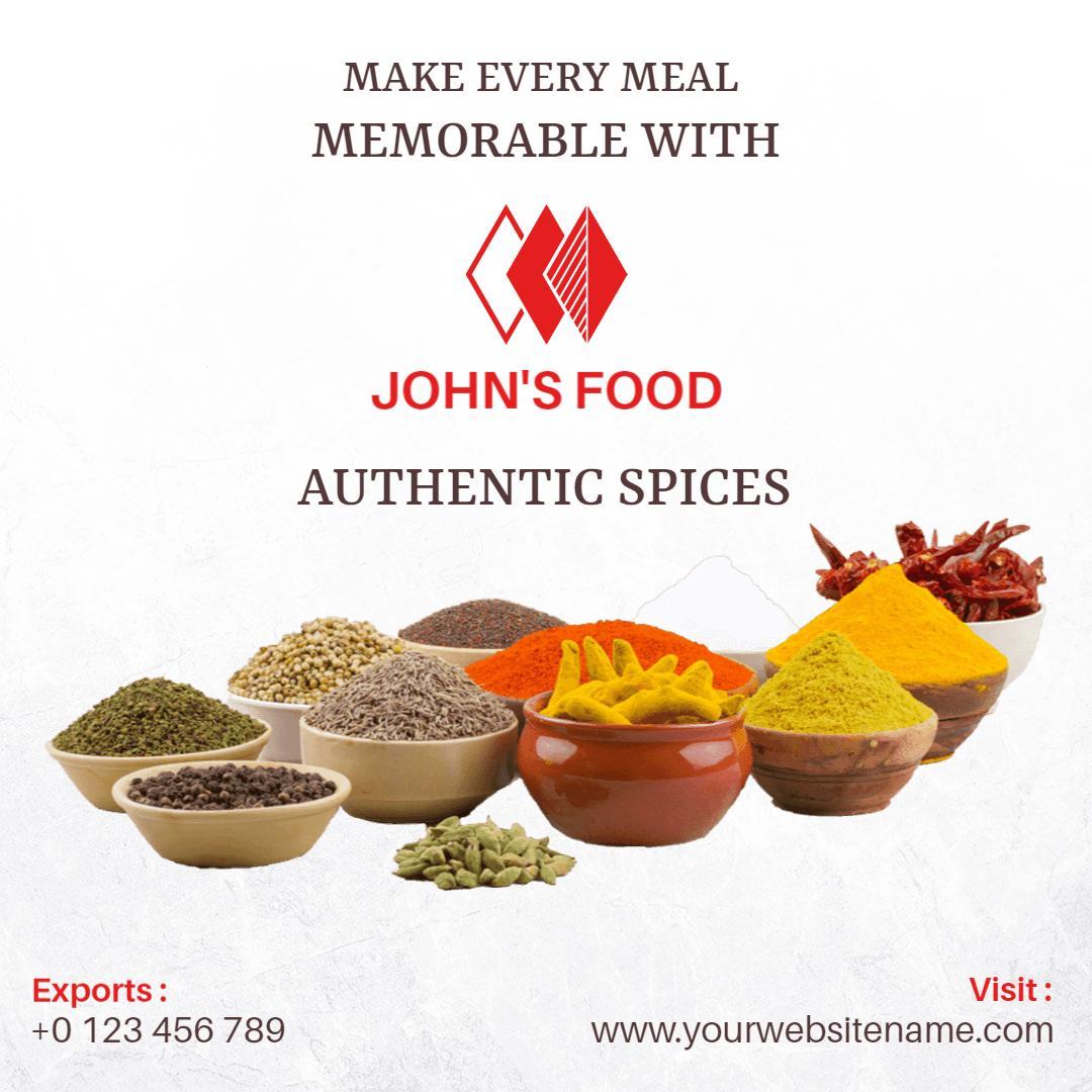 Vibrant Array of Authentic Spices for Culinary Delights Ad Template