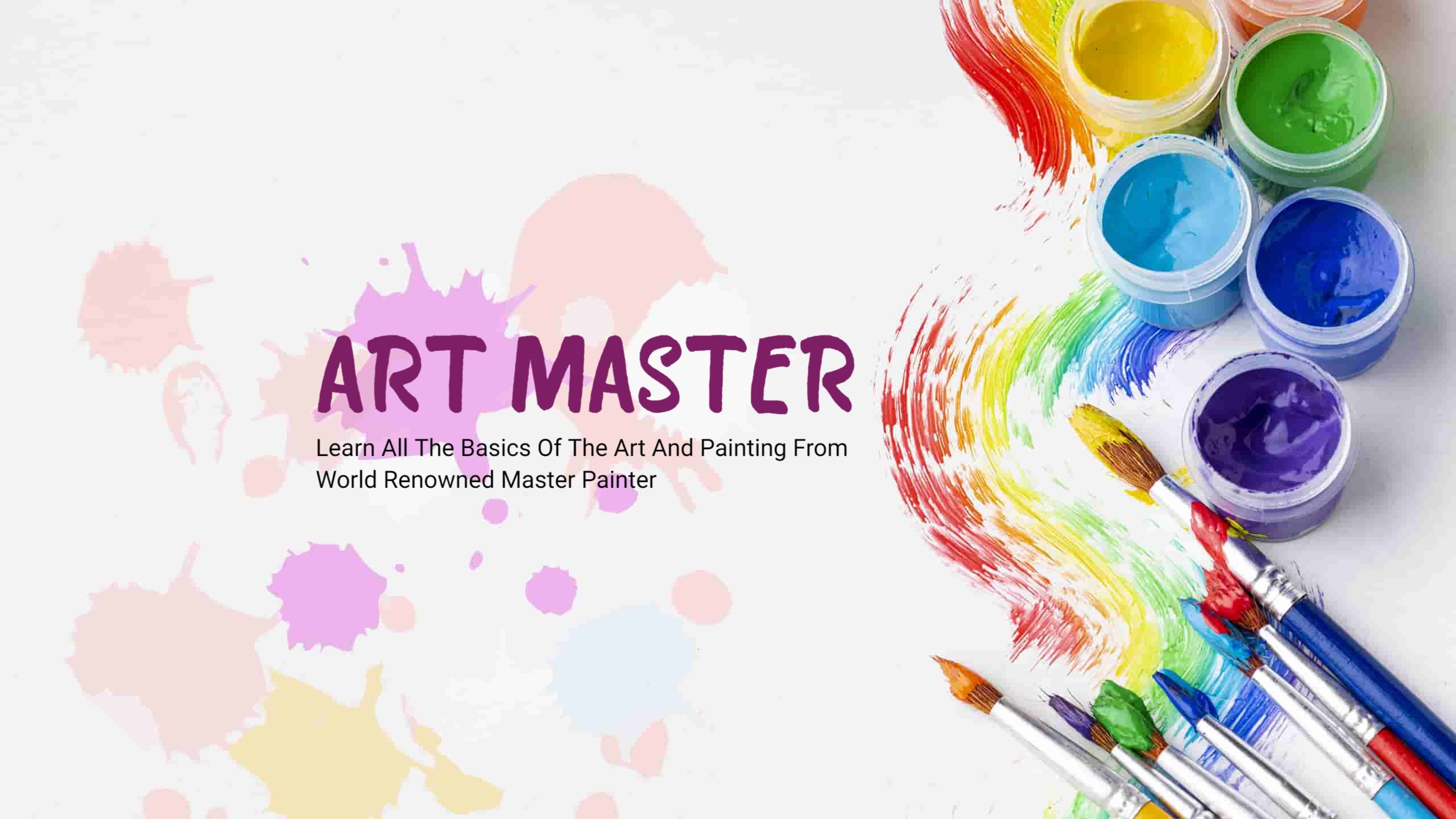 Vibrant Art Supplies with Colorful Paints YouTube Banner Template