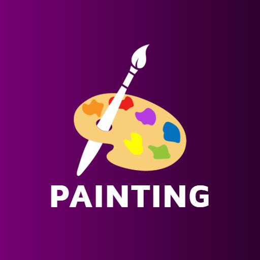 Vibrant Artist Palette with Brush Showcasing Painting Techniques Logo Template
