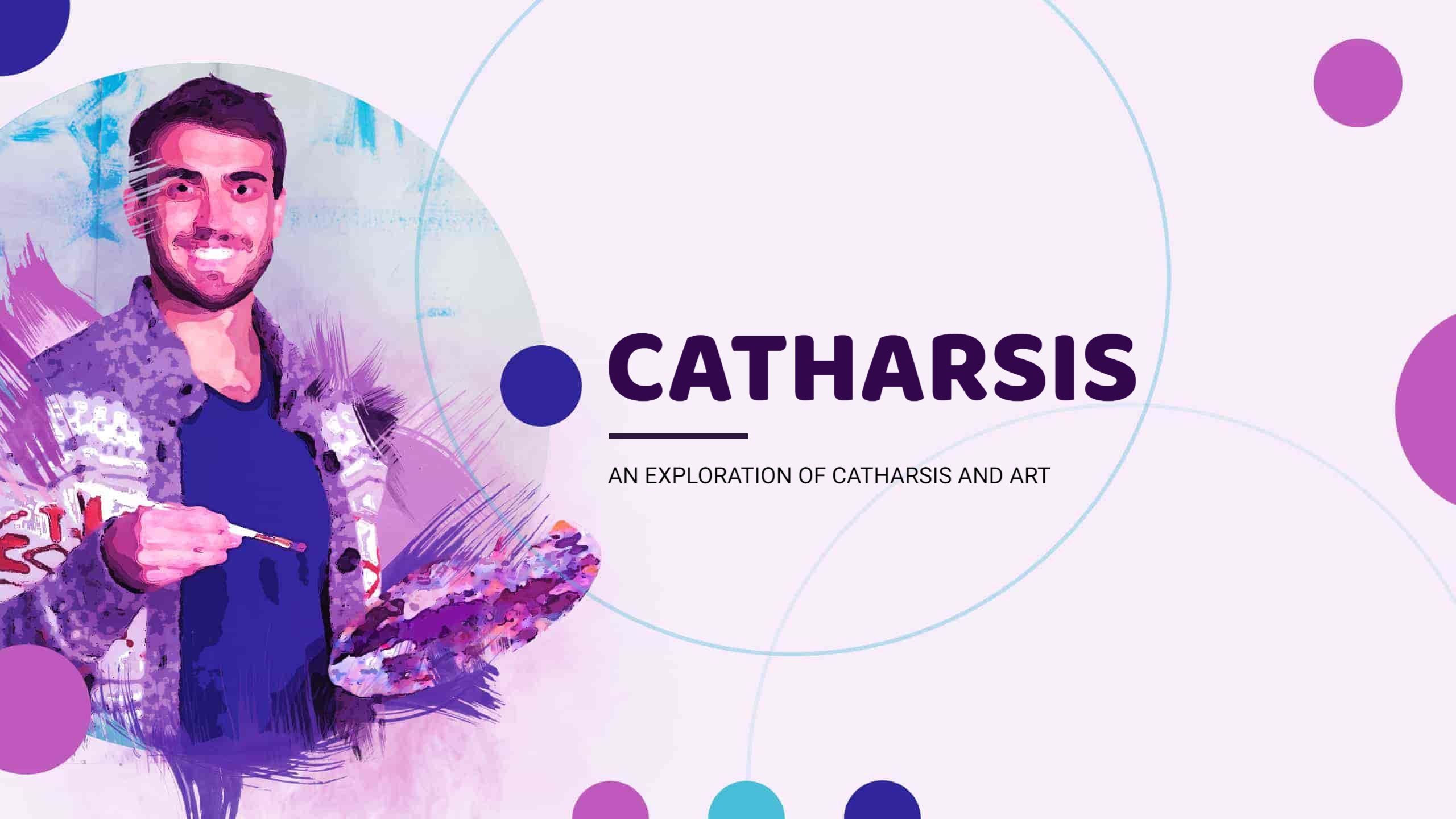 Vibrant Artistic Exploration with Purple Background YouTube Banner Template