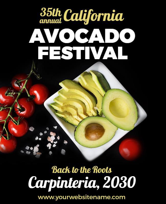 Vibrant Avocado Themed Food Festival Poster Template
