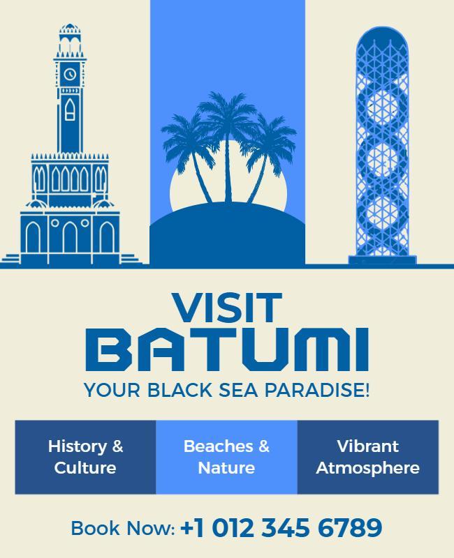 Vibrant Batumi Tourism Flyer Template