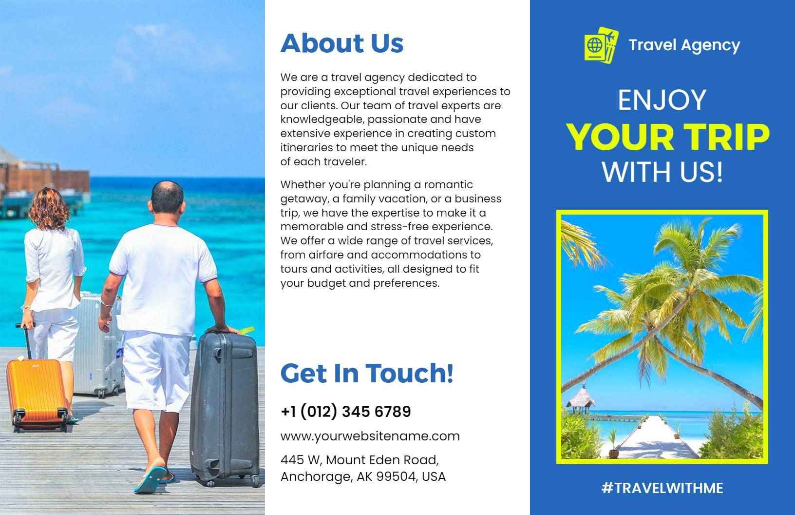 Vibrant Beach Getaway Travel Agency Package Brochure Template
