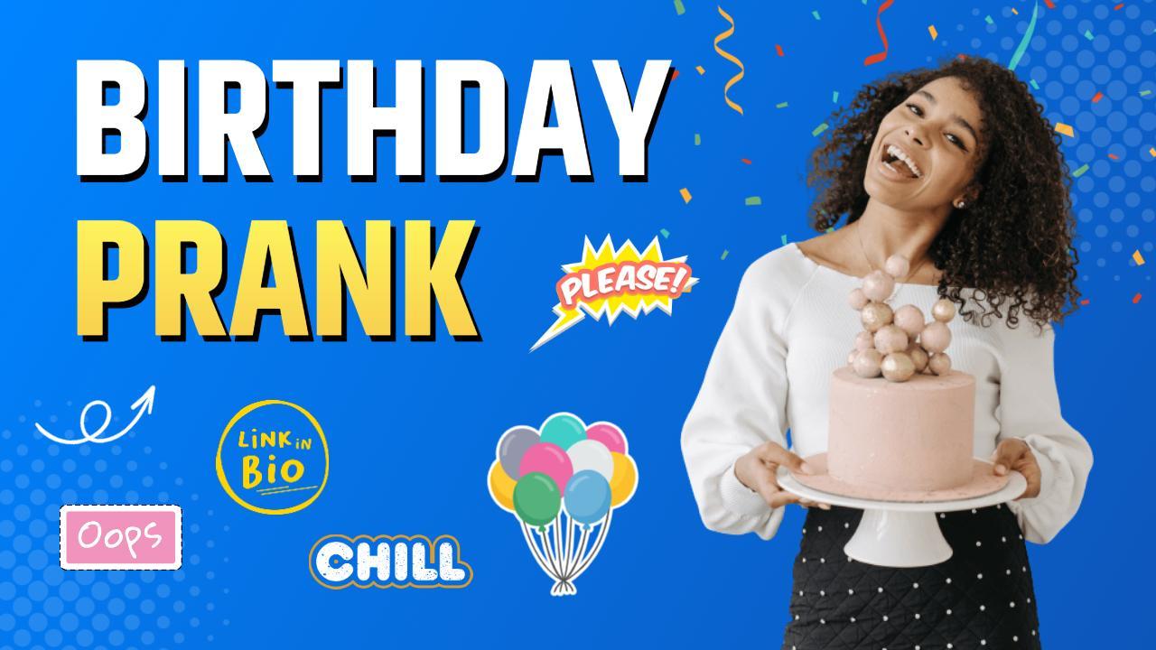 Vibrant Birthday Celebration Prank YouTube Thumbnail Template