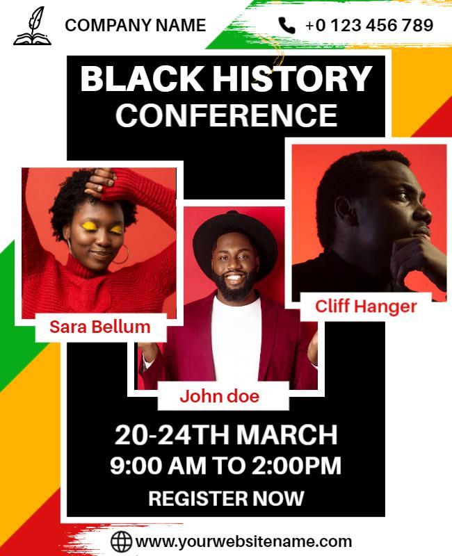 Vibrant Black History Conference with Colorful Design Poster Template