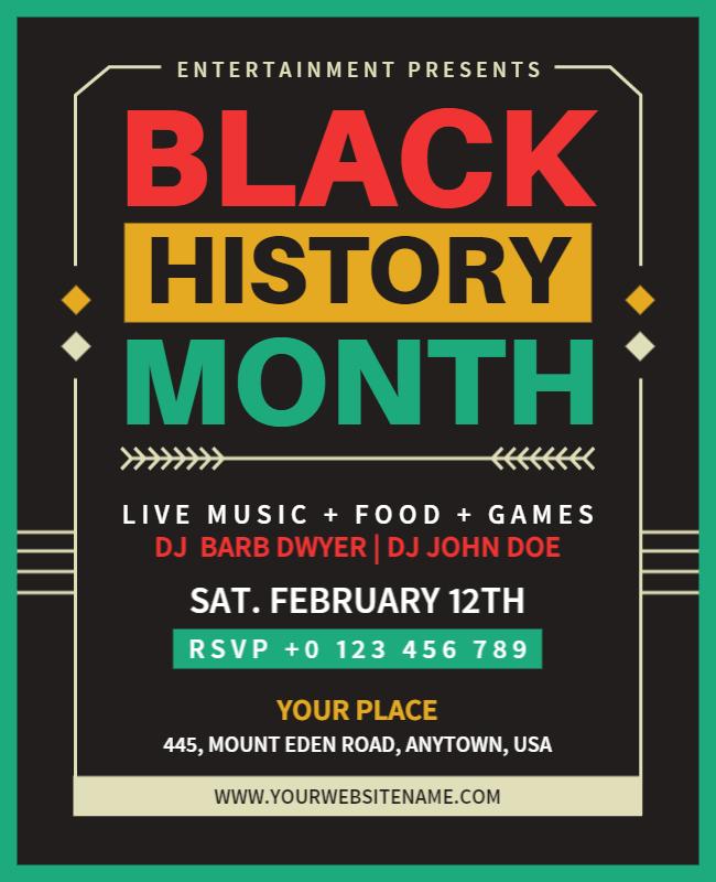 Vibrant Black History Month Celebration Poster Template