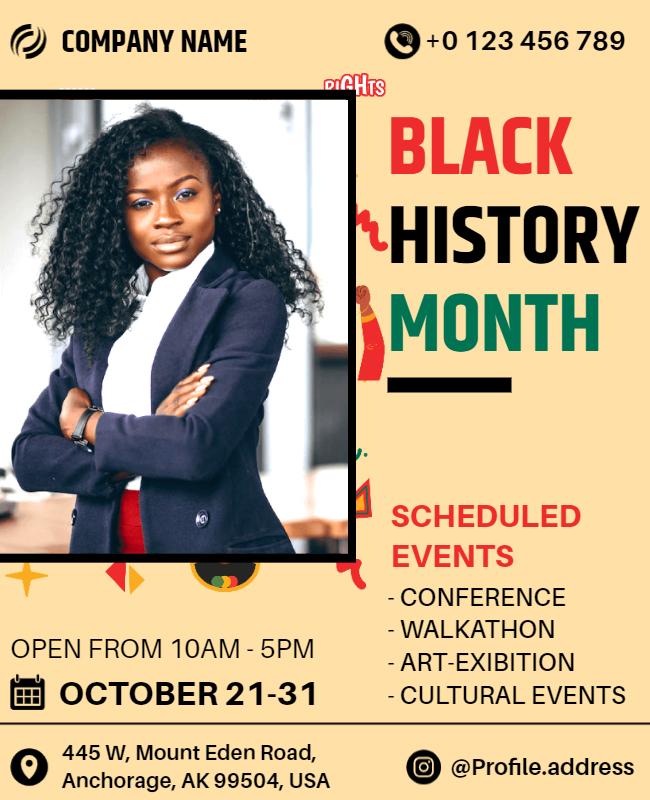 Vibrant Black History Month Cultural Events Celebration Poster Template