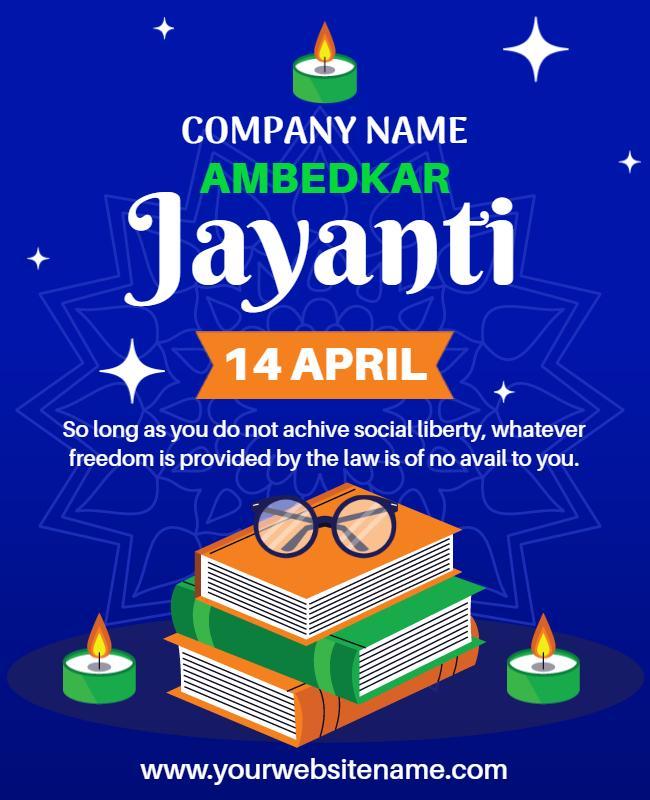Vibrant Blue Ambedkar Jayanti Celebration Flyer Template