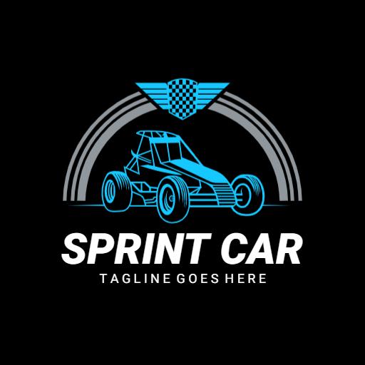 Vibrant Blue and Black Design Representing Racing Excitement Logo Template