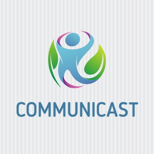 Vibrant Blue and Green Design Emphasizing Communication Logo Template