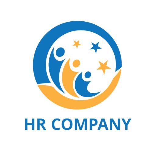Vibrant Blue and Orange Community Engagement HR Logo Template