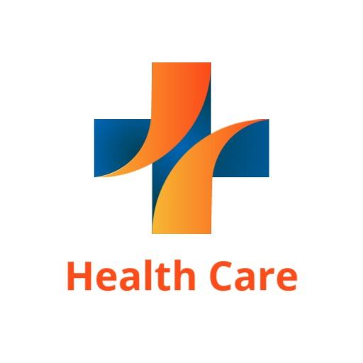 Vibrant Blue and Orange Cross Symbolizing Healthcare Services Logo Template