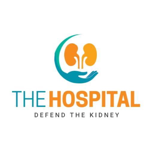 Vibrant Blue and Orange Design Promoting Hospital Care Logo Template