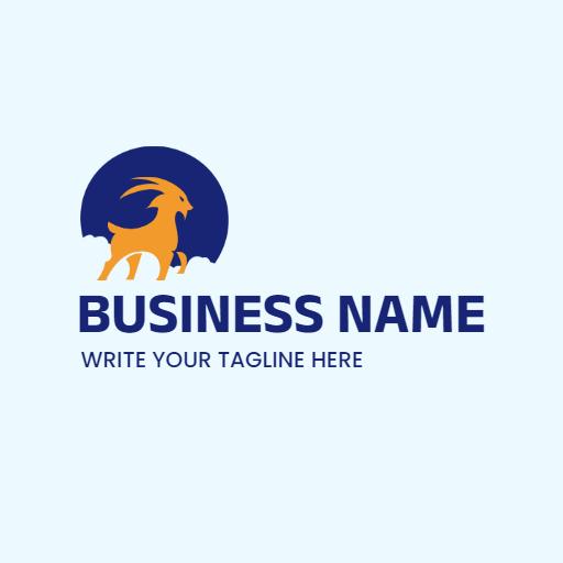 Vibrant Blue and Orange Goat Design for Your Brand Logo Template