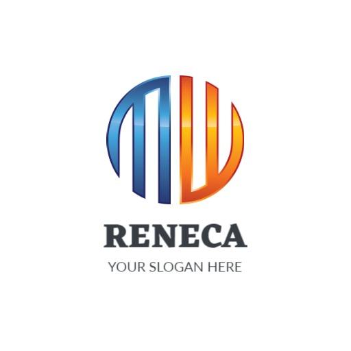 Vibrant Blue and Orange Industrial Equipment Design Logo Template