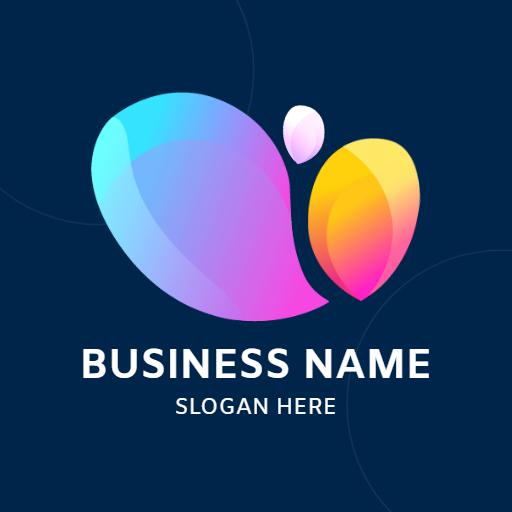 Vibrant Blue and Pink Abstract Design Enhancing Business Logo Template