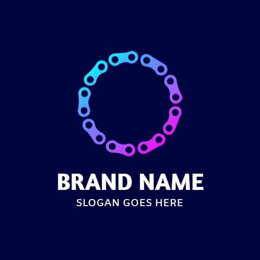 Vibrant Blue and Pink Circular Chain Design Logo Template