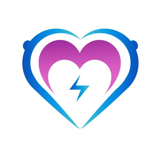 Vibrant Blue and Pink Heart Design for Dating Logo Template