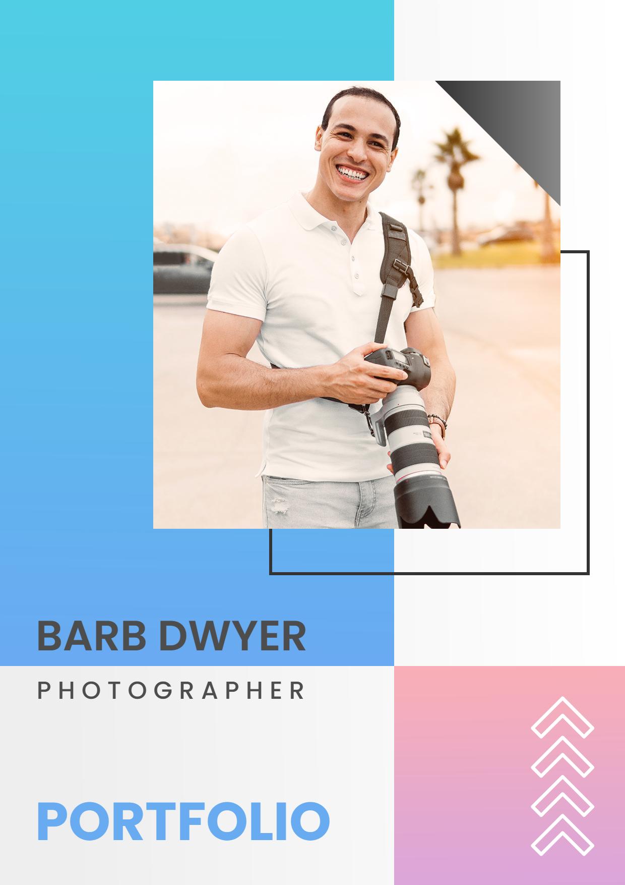 Vibrant Blue and Pink Photography Portfolio Template