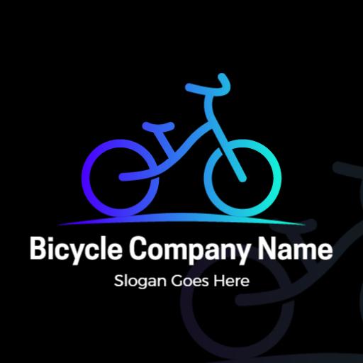 Vibrant Blue and Purple Bicycle Design for Company Branding Logo Template