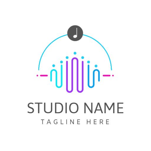 Vibrant Blue and Purple Sound Wave Symbolizing Music Logo Template