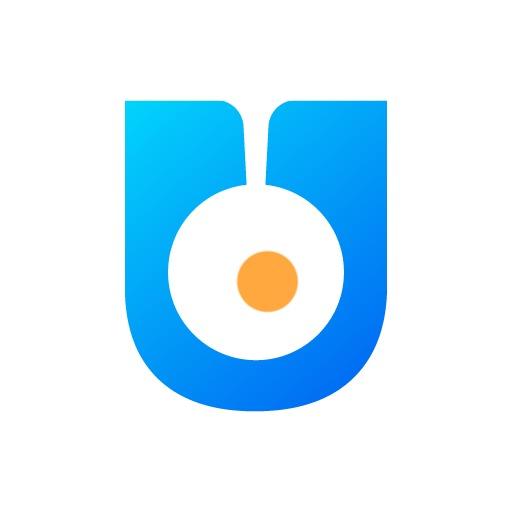 Vibrant Blue and White Circular Design in Abstract Style Logo Template