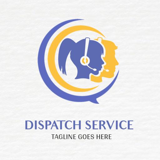 Vibrant Blue and Yellow Dispatcher Service Communication Logo Template