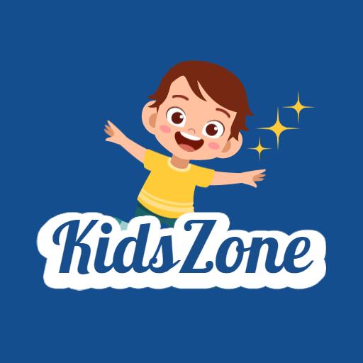 Vibrant Blue and Yellow Playful Kids Zone Logo Template