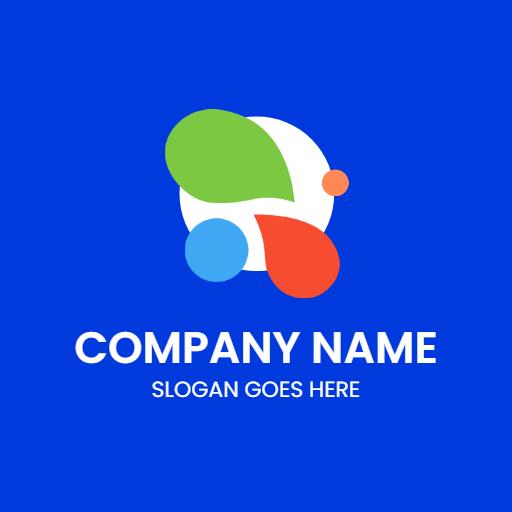 Vibrant Blue Background Featuring Creative Company Logo Template