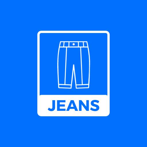 Vibrant Blue Background Showcasing Stylish Jeans Logo Template