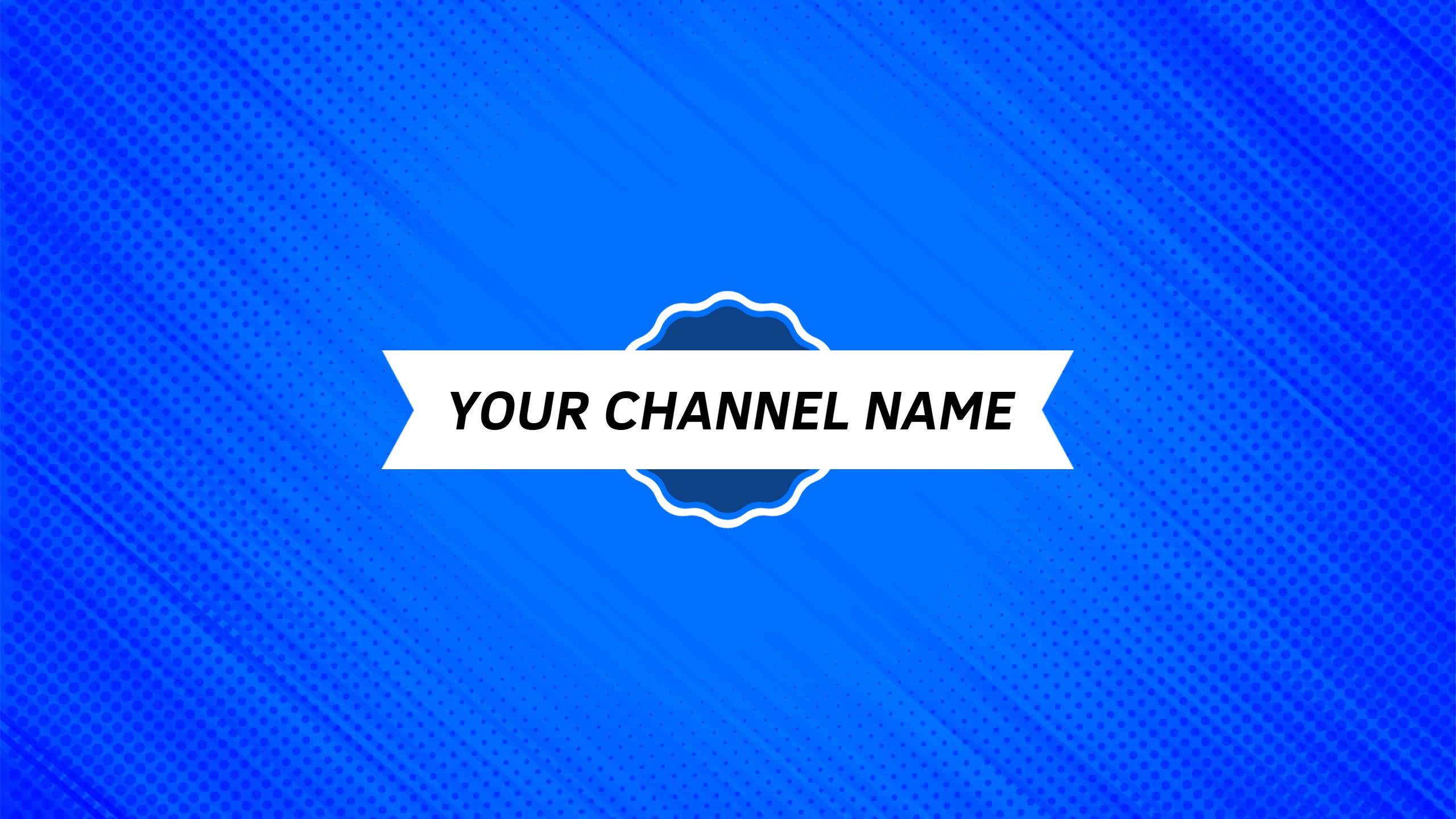 Vibrant Blue Background with Custom Text YouTube Banner Template