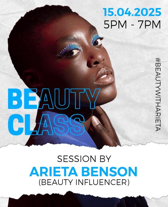 Vibrant Blue Beauty Class Session Poster Template